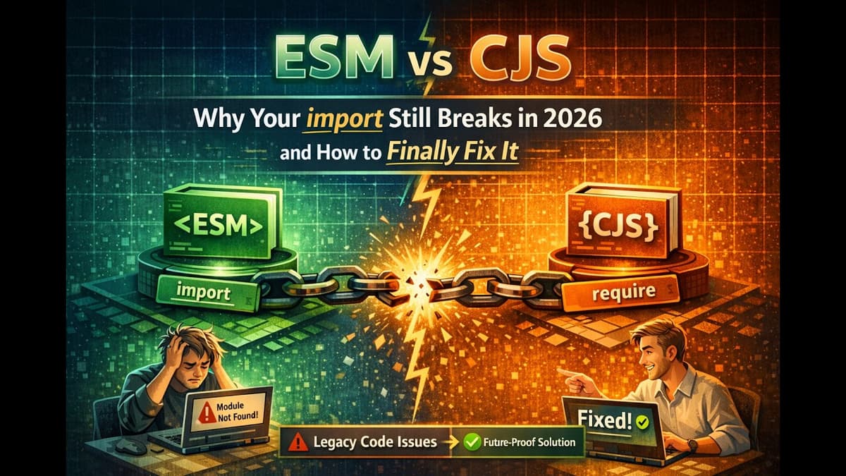 ESM vs CJS — Why Your import Still Breaks in 2026 and How to Finally Fix It