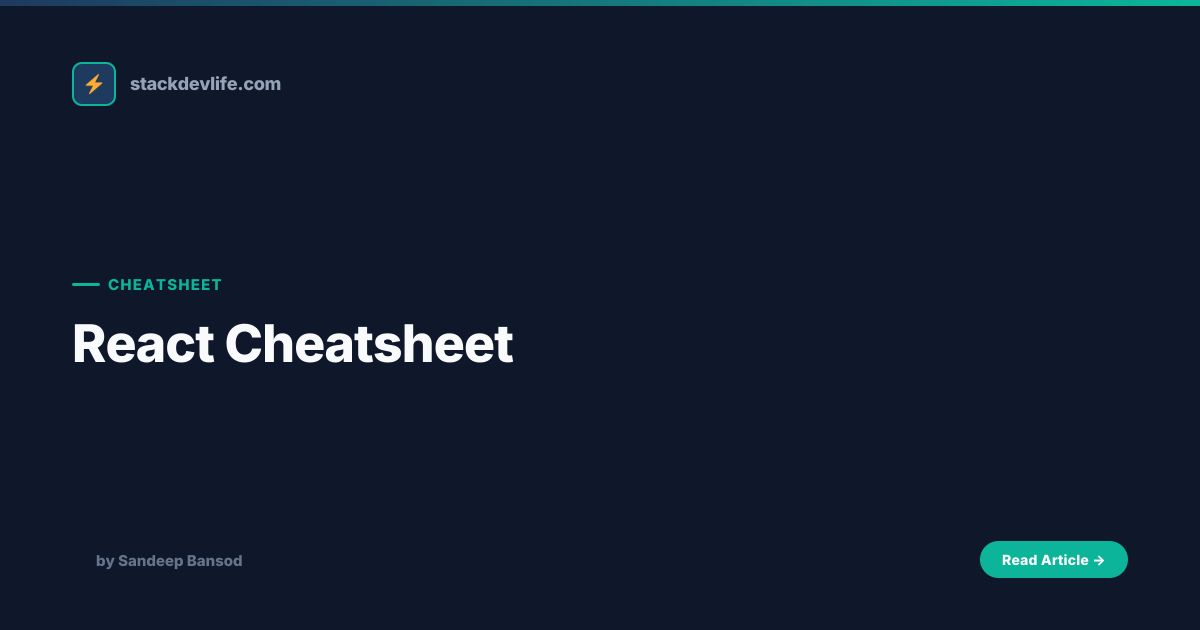 React Cheatsheet Cheatsheet | Stack Dev Life | Stack Dev Life