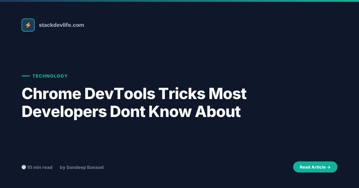 Chrome DevTools Tricks Most Developers Don't Know About | Stack Dev Life
